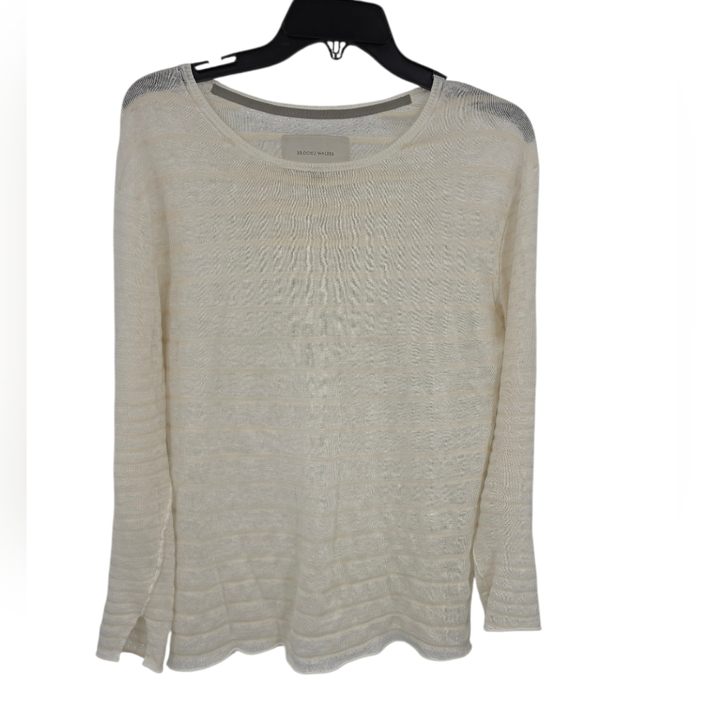 Brochu‎ Walker Cream Striped Sweater Small